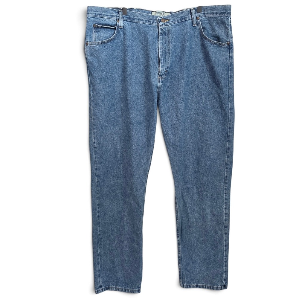 Wrangler Jeans Mens 42x34 Straight Leg Regular Fit 5 Pocket Denim Cotton Blue